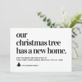 Faire-part Nous avons déménagé l'arbre de Noël a une nouvelle (Debout devant)