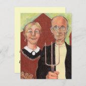 Faire-part Nous avons déménagé le ranch gothique américain Fa (Devant / Derrière)