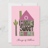 Faire-part Nous avons déménagé lettrage fantaisiste de change (Devant)