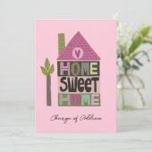 Faire-part Nous avons déménagé lettrage fantaisiste de change (Debout devant)