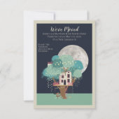 Faire-part Nous Avons Déménagé Maison Arbre Et Lune (Devant)