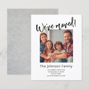 Faire-part Nous avons déménagé Moderne Élégant Photo de famil
