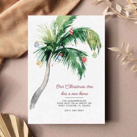 Faire-part Nous avons déménagé Noël Palm Tree Déménagement