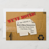 FAIRE-PART NOUS AVONS DÉMÉNAGÉ - NOTE SUR UNE BOÎTE EN CARTON (Devant)