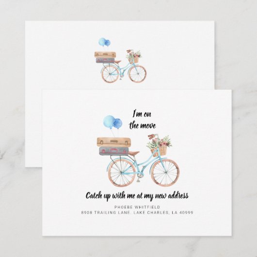 Faire-part Nous avons déménagé Nouvelle Adresse Déplacement d (Devant / Derrière)