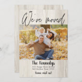 Faire-part Nous avons déménagé Nouvelle Adresse Rustique Bois (Devant / Derrière)