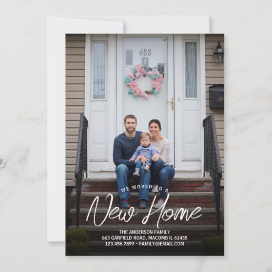 Faire-part Nous avons déménagé Nouvelle Maison Typogrtpahy Fa (Devant)