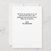 Faire-part Nous avons déménagé Nouvelle Maison Typogrtpahy Fa (Dos)