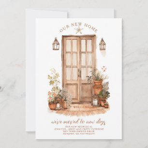 Faire-part Nous avons déménagé Porte d'entrée Terre cuite aqu