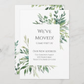Faire-part Nous avons déménagé Rustic Watercolor Evergreen An (Devant / Derrière)
