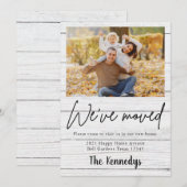 Faire-part Nous avons déménagé Rustic Wood Photo Nouveau Home (Devant / Derrière)