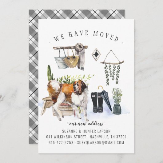 Faire-part Nous Avons Déménagé | St. Bernard Moving Faire-par (Devant / Derrière)