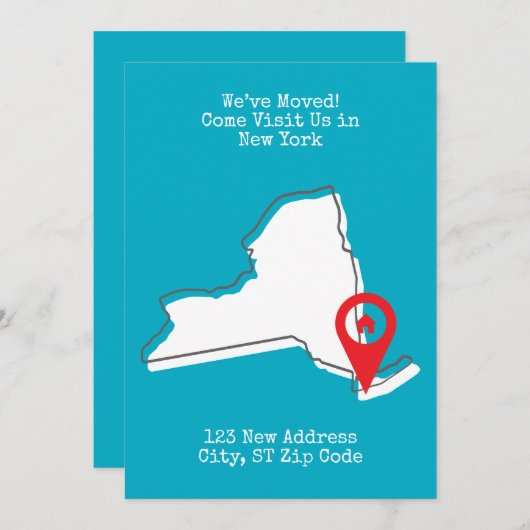 Faire-part Nous avons déménagé ! Venez nous rendre visite à N (Devant / Derrière)