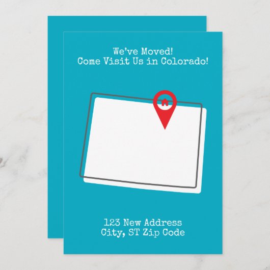 Faire-part Nous avons déménagé ! Venez nous rendre visite au (Devant / Derrière)