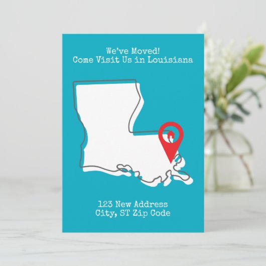 Faire-part Nous avons déménagé ! Venez nous rendre visite en  (Debout devant)