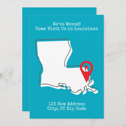 Faire-part Nous avons déménagé ! Venez nous rendre visite en  (Devant / Derrière)