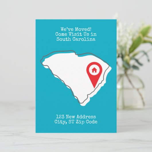 Faire-part Nous avons déménagé ! Venez nous rendre visite en  (Debout devant)