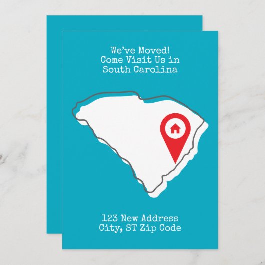 Faire-part Nous avons déménagé ! Venez nous rendre visite en  (Devant / Derrière)