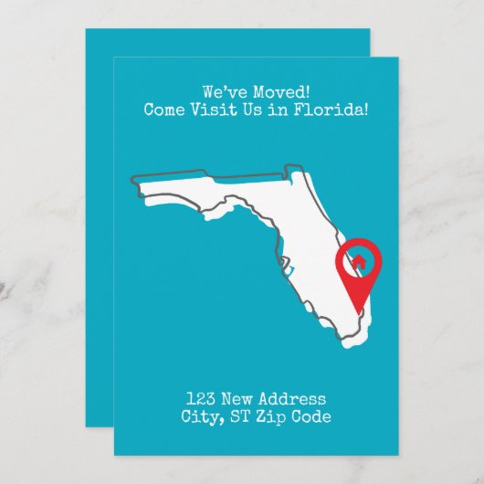 Faire-part Nous avons déménagé ! Venez nous rendre visite en (Devant / Derrière)