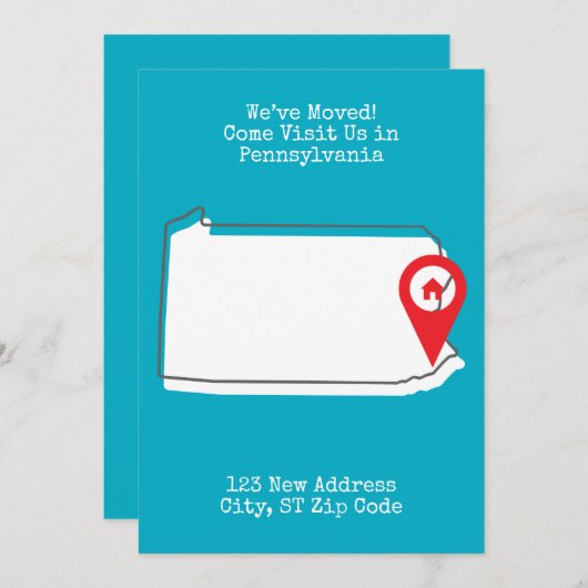 Faire-part Nous avons déménagé ! Venez nous rendre visite en (Devant / Derrière)