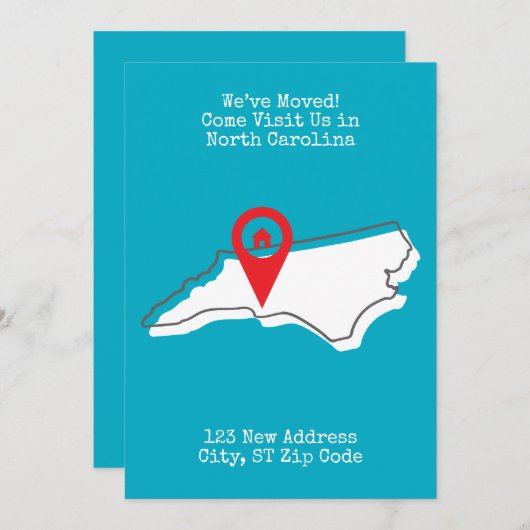 Faire-part Nous avons déménagé ! Venez nous rendre visite en (Devant / Derrière)