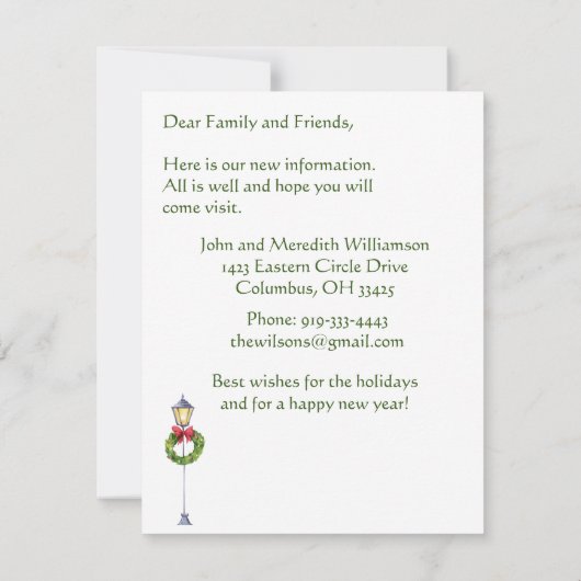 Faire-part Nous avons déménagé Village de Noël Flat Move (Dos)