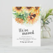 Faire-part Nous avons déménagé Watercoler Sunflower Moving (Debout devant)