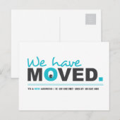 Faire-part Nous Avons Déplacé Blue Moving Carte Postale Faire (Devant / Derrière)