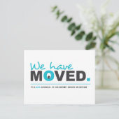 Faire-part Nous Avons Déplacé Blue Moving Carte Postale Faire (Debout devant)