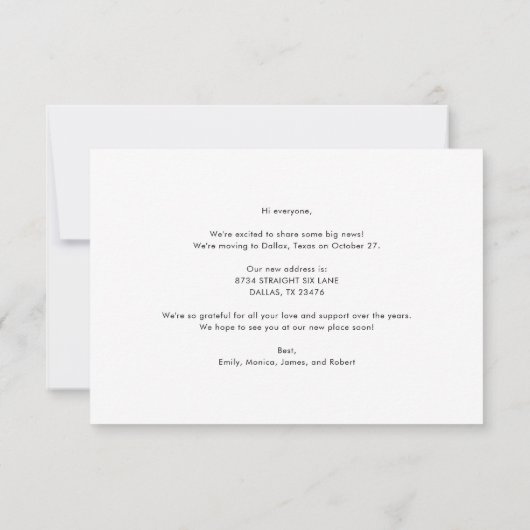 Faire-part Nous avons déplacé Boho Nouvelle adresse Déplaceme (Dos)