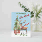 Faire-part Nous avons déplacé Budget Reindeer Arbre de Noël (Debout devant)