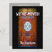 Faire-part Nous Avons Déplacé Chic Moderne Porte Script Vinta (Devant / Derrière)
