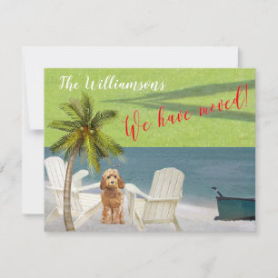 Faire-part Nous avons déplacé Chien Ocean Beach Budget Bouger