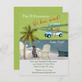 Faire-part Nous avons déplacé Chien Ocean Beach Budget Bouger (Devant / Derrière)