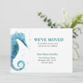 Faire-part Nous avons déplacé de mignons Cheval de mer Faire- (Debout devant)