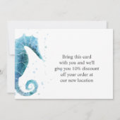 Faire-part Nous avons déplacé de mignons Cheval de mer Faire- (Dos)