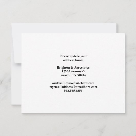 Faire-part Nous avons déplacé des bureaux Business Skyline Ph (Dos)