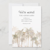 Faire-part Nous avons déplacé des palmiers aquarelles en mouv (Devant)