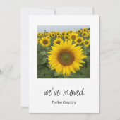 Faire-part Nous avons déplacé des tournesols rustiques Photo (Devant)