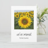 Faire-part Nous avons déplacé des tournesols rustiques Photo (Debout devant)