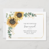 Faire-part Nous avons déplacé Eucalyptus Vert Tournesol Dépla (Devant)