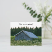 Faire-part Nous avons déplacé la carte postale (Debout devant)