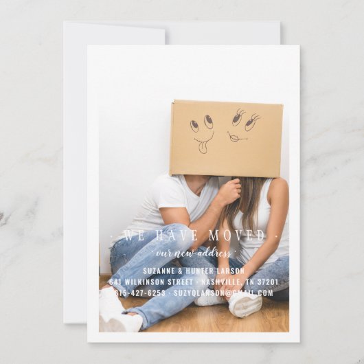 Faire-part Nous Avons Déplacé La Photo Minimale Moderne (Devant)