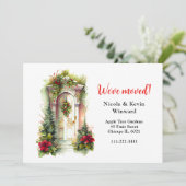 Faire-part Nous avons déplacé la porte des baies de Noël de N (Debout devant)