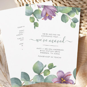 Faire-part Nous avons déplacé la verdure Eucalyptus Floral Mo