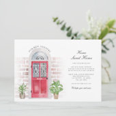 Faire-part Nous avons déplacé l'aquarelle avant de la porte (Debout devant)