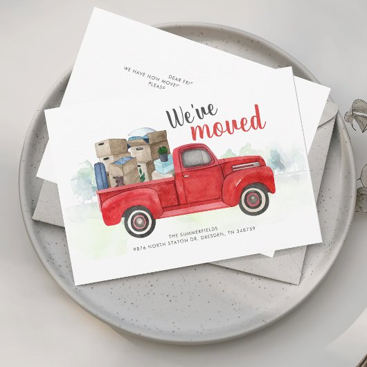 Faire-part Nous avons déplacé l'aquarelle Nouvelle adresse Dé