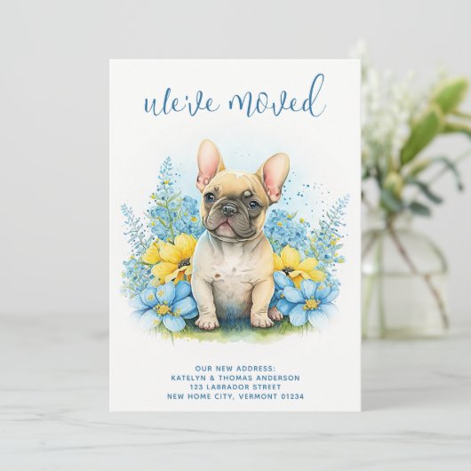 Faire-part Nous avons déplacé le Chien Chien Chien Chien Chie (Debout devant)