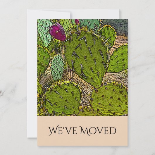 Faire-part Nous avons déplacé le désert Prickly Pear Cactus S (Devant)