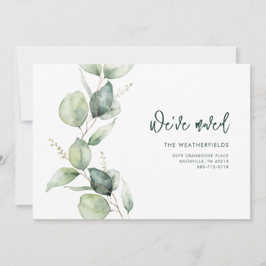 Faire-part Nous avons déplacé les eucalyptus en mouvement (Devant)